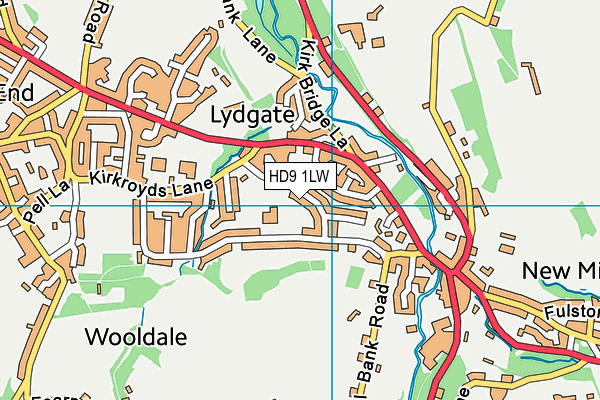 HD9 1LW map - OS VectorMap District (Ordnance Survey)