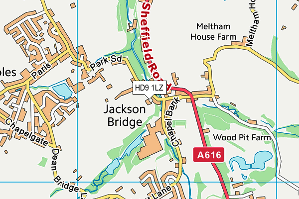 HD9 1LZ map - OS VectorMap District (Ordnance Survey)