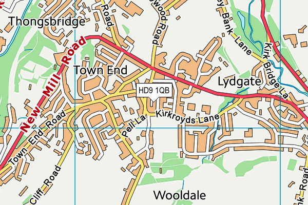 HD9 1QB map - OS VectorMap District (Ordnance Survey)