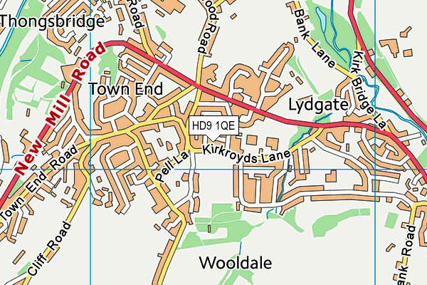 HD9 1QE map - OS VectorMap District (Ordnance Survey)