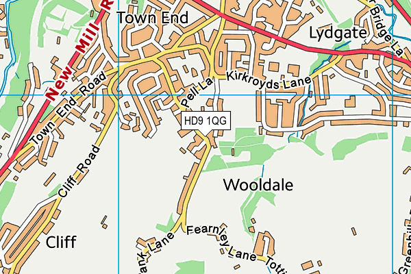 HD9 1QG map - OS VectorMap District (Ordnance Survey)