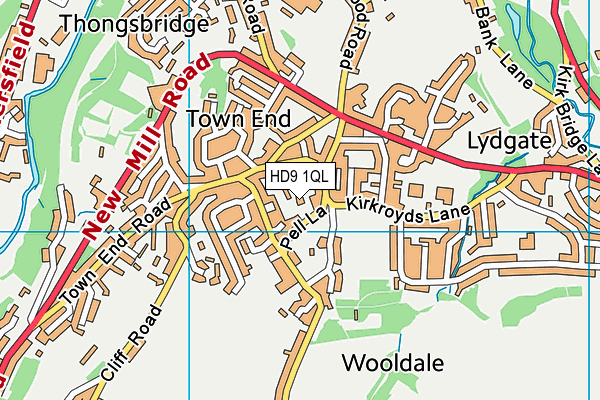 HD9 1QL map - OS VectorMap District (Ordnance Survey)