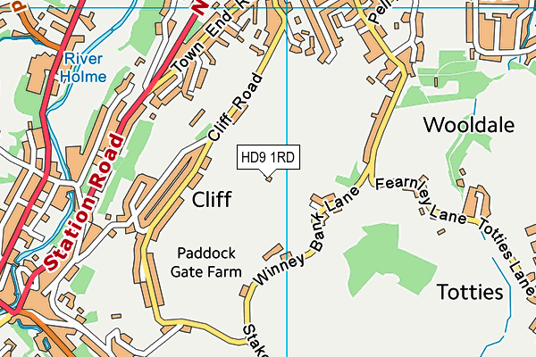 West Field Park map (HD9 1RD) - OS VectorMap District (Ordnance Survey)