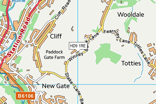 HD9 1RE map - OS VectorMap District (Ordnance Survey)