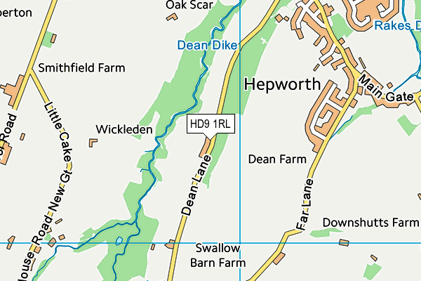 HD9 1RL map - OS VectorMap District (Ordnance Survey)