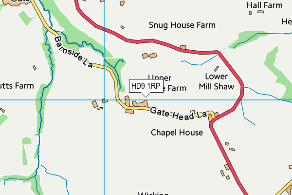 HD9 1RP map - OS VectorMap District (Ordnance Survey)