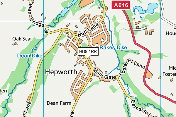 HD9 1RR map - OS VectorMap District (Ordnance Survey)