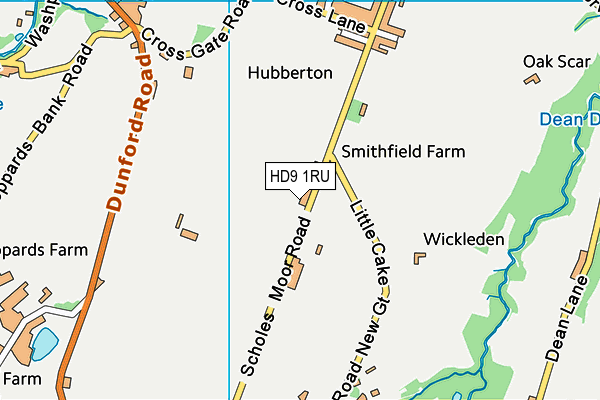 HD9 1RU map - OS VectorMap District (Ordnance Survey)