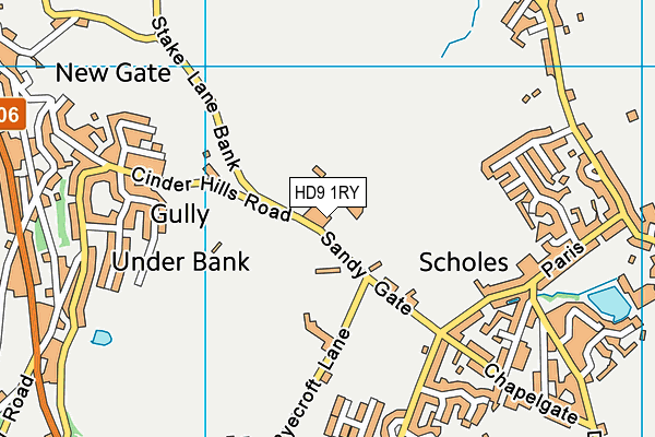 HD9 1RY map - OS VectorMap District (Ordnance Survey)