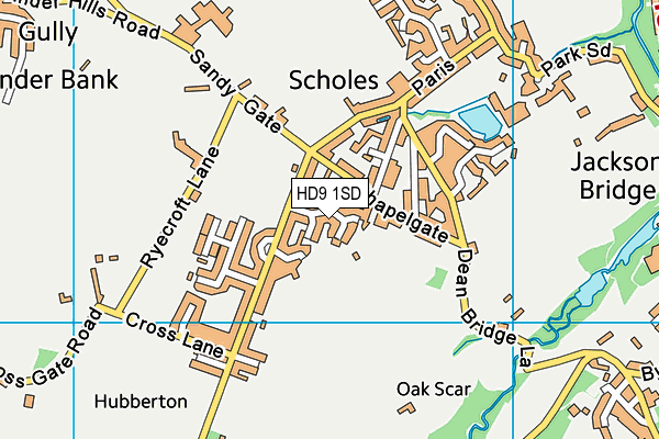 HD9 1SD map - OS VectorMap District (Ordnance Survey)