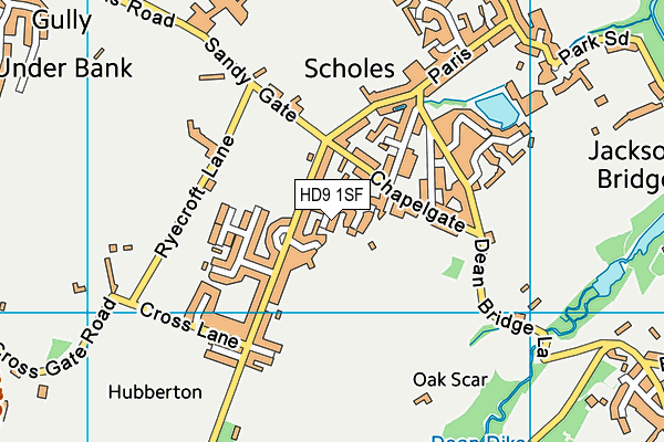 HD9 1SF map - OS VectorMap District (Ordnance Survey)