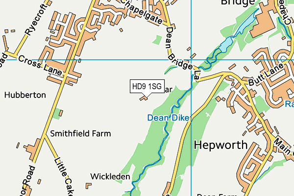 HD9 1SG map - OS VectorMap District (Ordnance Survey)