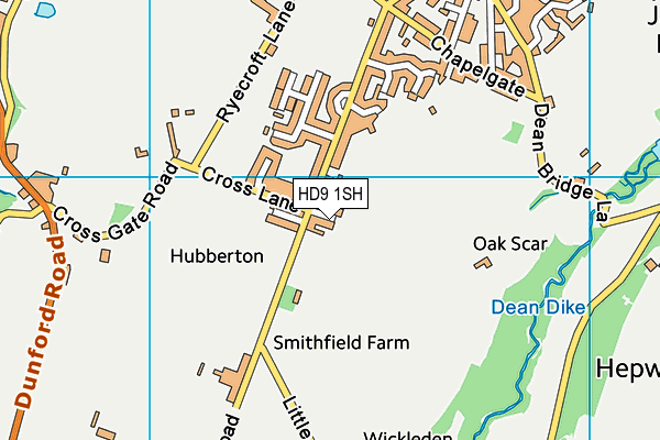 HD9 1SH map - OS VectorMap District (Ordnance Survey)