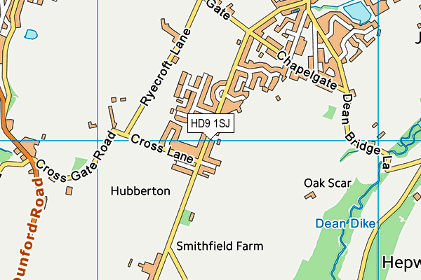 HD9 1SJ map - OS VectorMap District (Ordnance Survey)