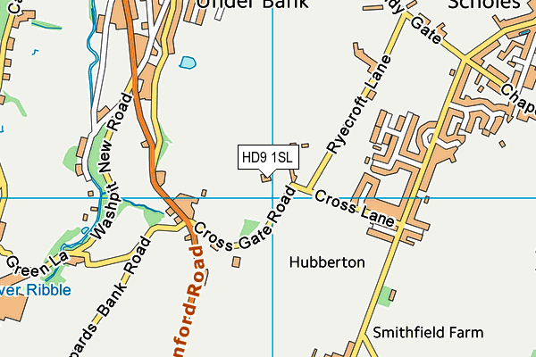 HD9 1SL map - OS VectorMap District (Ordnance Survey)