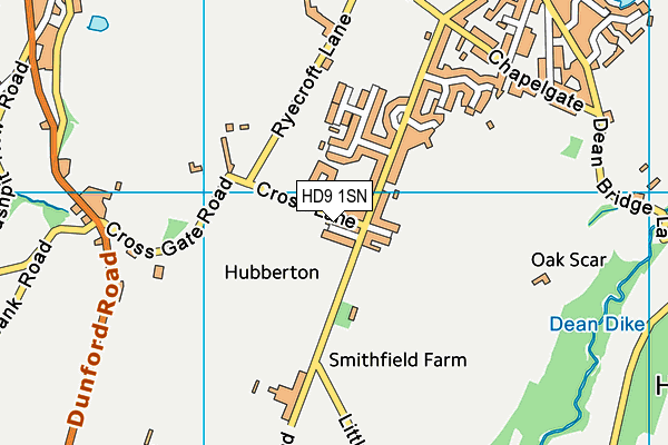 HD9 1SN map - OS VectorMap District (Ordnance Survey)