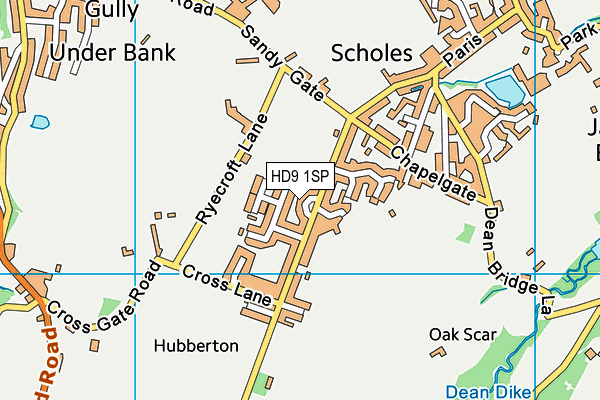 HD9 1SP map - OS VectorMap District (Ordnance Survey)