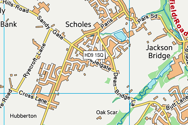 HD9 1SQ map - OS VectorMap District (Ordnance Survey)
