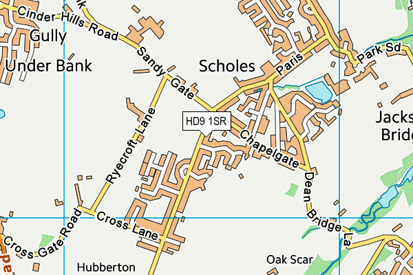 HD9 1SR map - OS VectorMap District (Ordnance Survey)