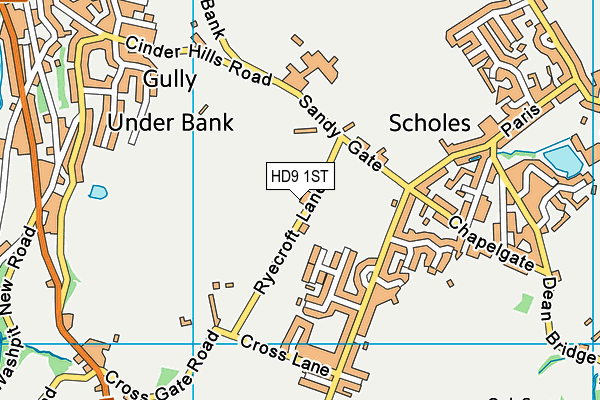 HD9 1ST map - OS VectorMap District (Ordnance Survey)