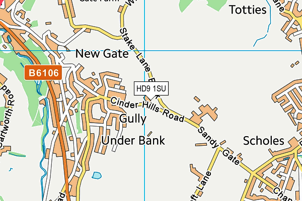 HD9 1SU map - OS VectorMap District (Ordnance Survey)