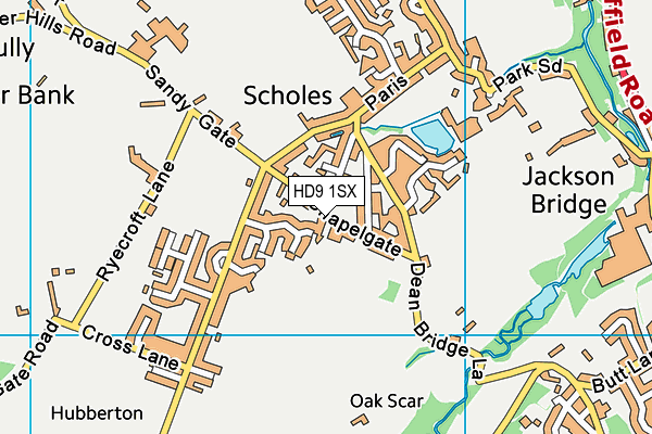 HD9 1SX map - OS VectorMap District (Ordnance Survey)