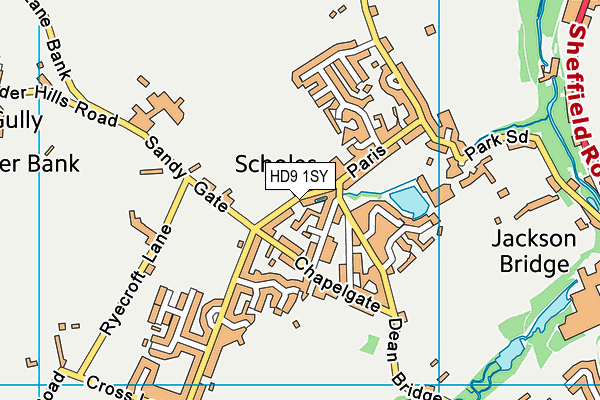 HD9 1SY map - OS VectorMap District (Ordnance Survey)