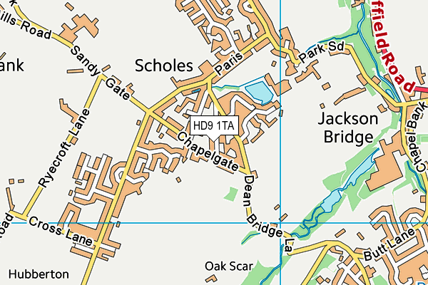 HD9 1TA map - OS VectorMap District (Ordnance Survey)