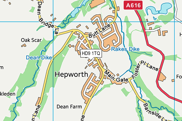 HD9 1TQ map - OS VectorMap District (Ordnance Survey)