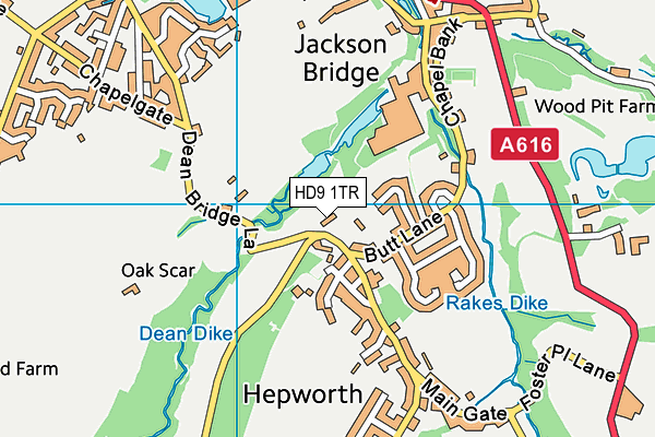 HD9 1TR map - OS VectorMap District (Ordnance Survey)