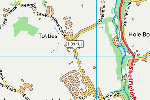 HD9 1UJ map - OS VectorMap District (Ordnance Survey)