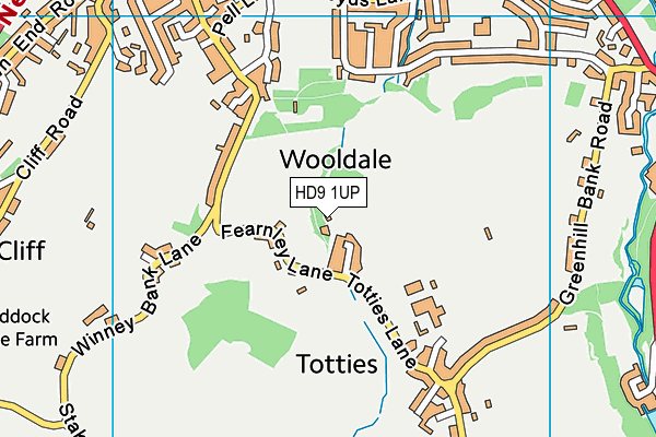 HD9 1UP map - OS VectorMap District (Ordnance Survey)