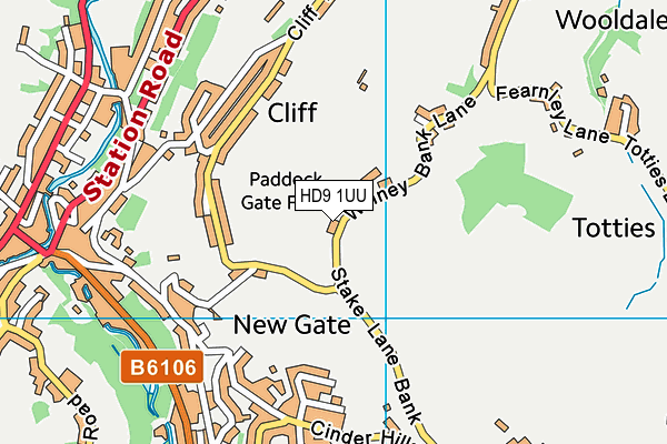 HD9 1UU map - OS VectorMap District (Ordnance Survey)