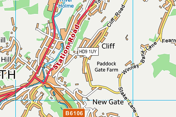 HD9 1UY map - OS VectorMap District (Ordnance Survey)