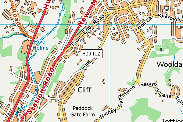 HD9 1UZ map - OS VectorMap District (Ordnance Survey)