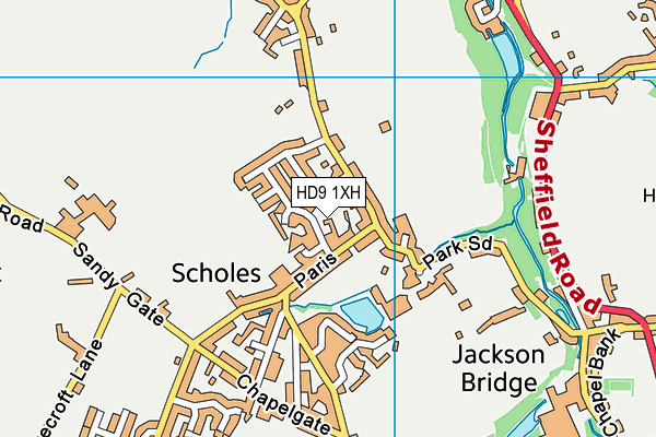 HD9 1XH map - OS VectorMap District (Ordnance Survey)