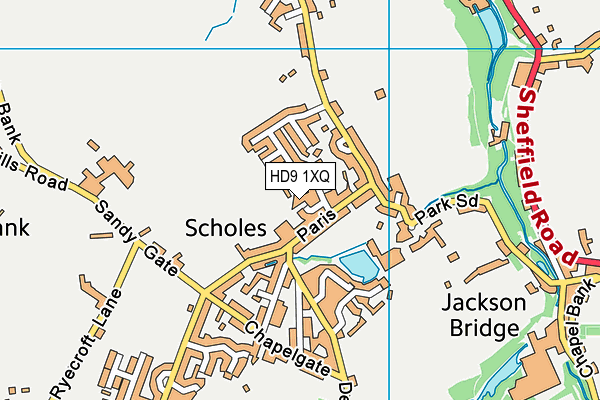 HD9 1XQ map - OS VectorMap District (Ordnance Survey)