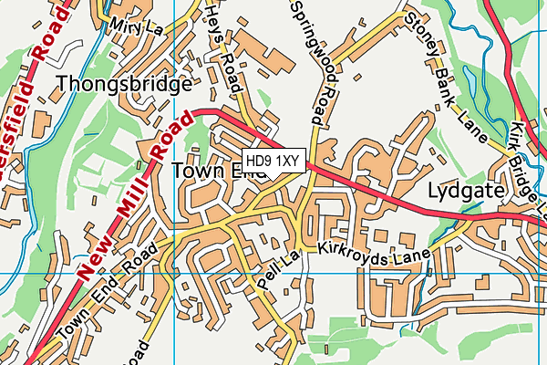 HD9 1XY map - OS VectorMap District (Ordnance Survey)