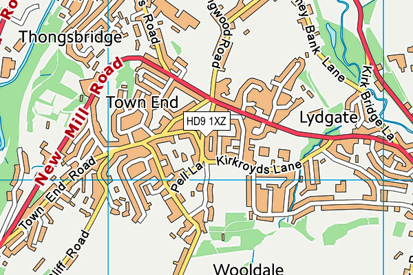 Wooldale Community Centre map (HD9 1XZ) - OS VectorMap District (Ordnance Survey)