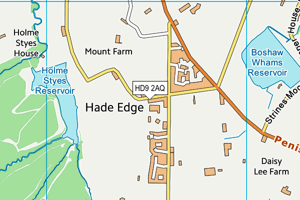HD9 2AQ map - OS VectorMap District (Ordnance Survey)