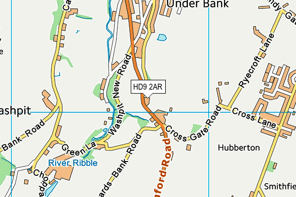 HD9 2AR map - OS VectorMap District (Ordnance Survey)