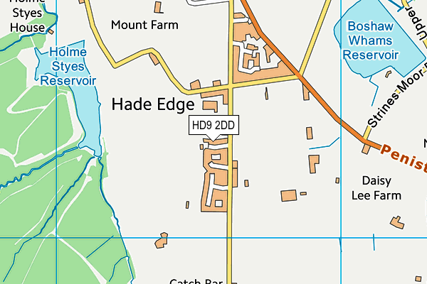 HD9 2DD map - OS VectorMap District (Ordnance Survey)
