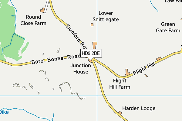 HD9 2DE map - OS VectorMap District (Ordnance Survey)