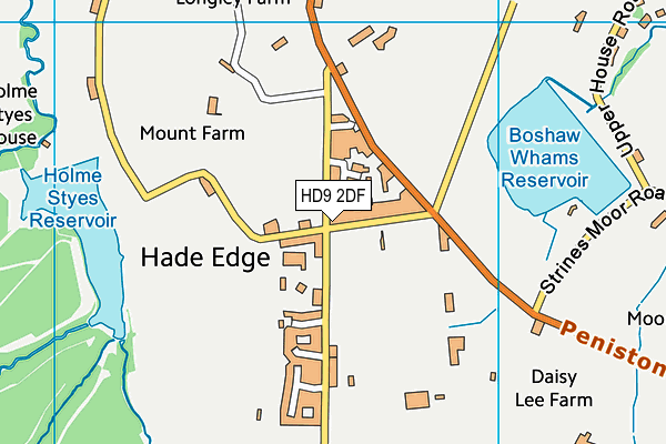 Hade Edge Junior, Infant  and  Nursery School map (HD9 2DF) - OS VectorMap District (Ordnance Survey)