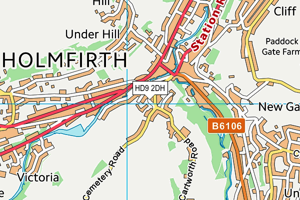 HD9 2DH map - OS VectorMap District (Ordnance Survey)