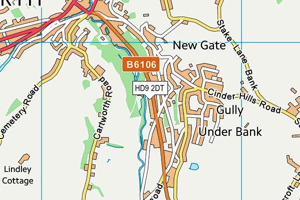 HD9 2DT map - OS VectorMap District (Ordnance Survey)