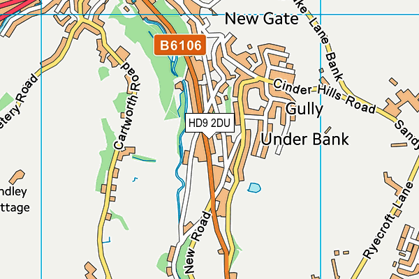 HD9 2DU map - OS VectorMap District (Ordnance Survey)