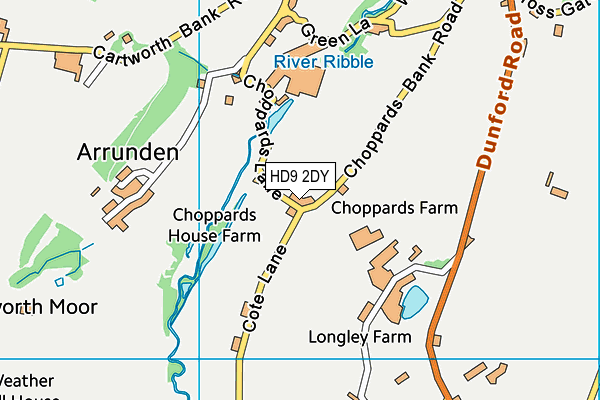 HD9 2DY map - OS VectorMap District (Ordnance Survey)