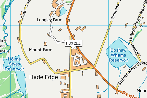HD9 2DZ map - OS VectorMap District (Ordnance Survey)