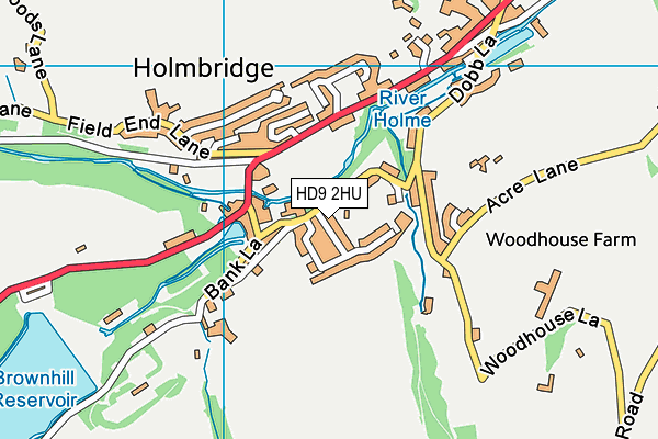 HD9 2HU map - OS VectorMap District (Ordnance Survey)